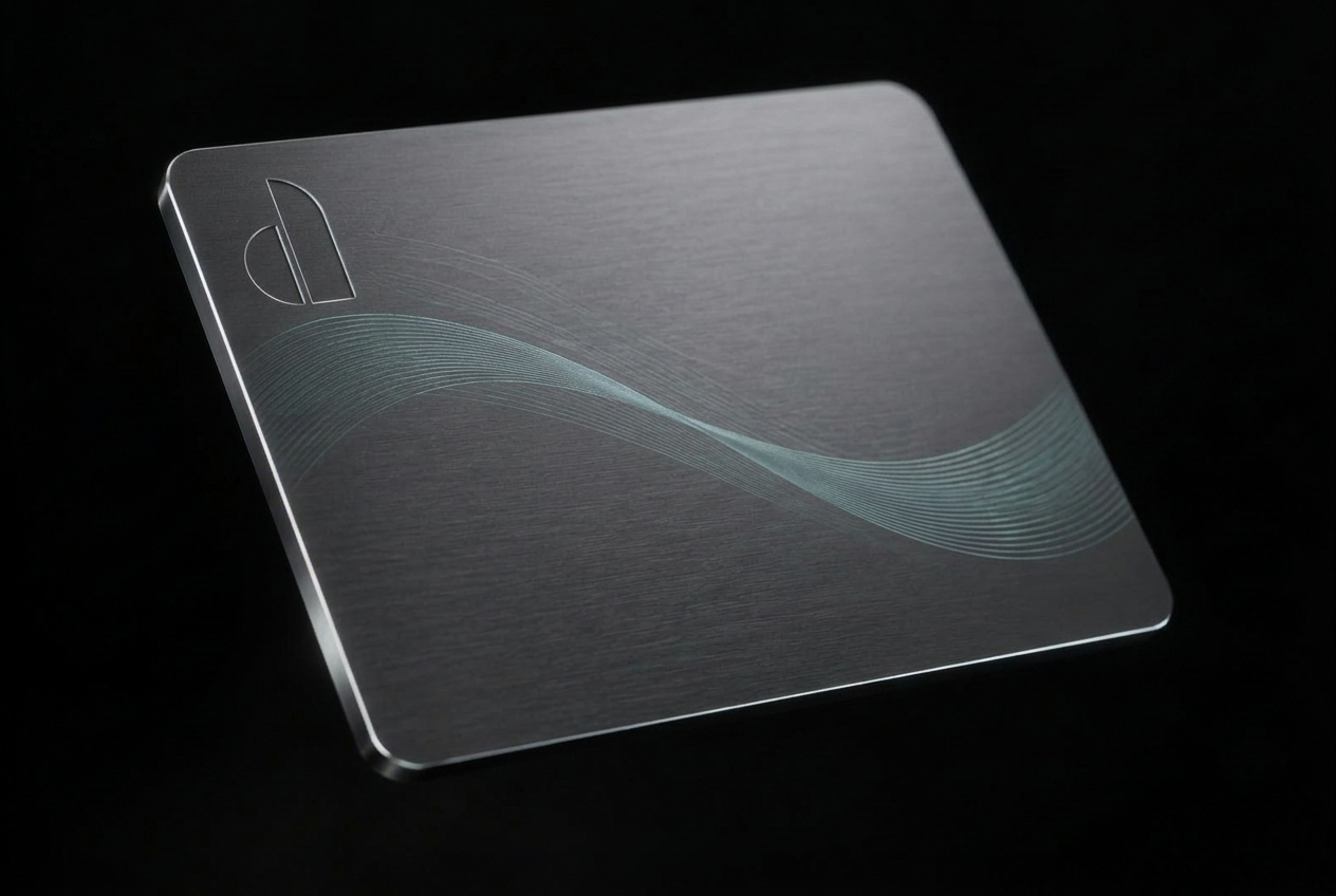 delaeMD brushed titanium membership pass